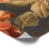 Poster Disposition florale vintage vibrante (Coin)