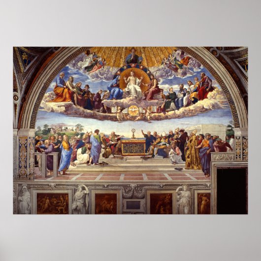 Poster Disputation du Saint Sacrement par Raphael (Devant)