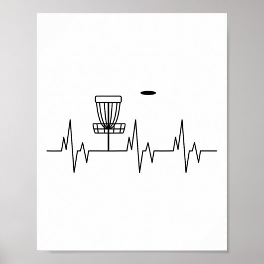 Poster Disque de golf drôle battement de coeur Mignon Spo (Devant)