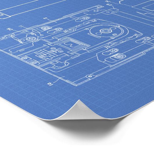 Poster Disque disquette 1997 Brevet - Plan directeur (Coin)