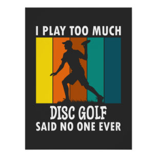 Poster Disque Golf amusant dire Retro Disque Golf