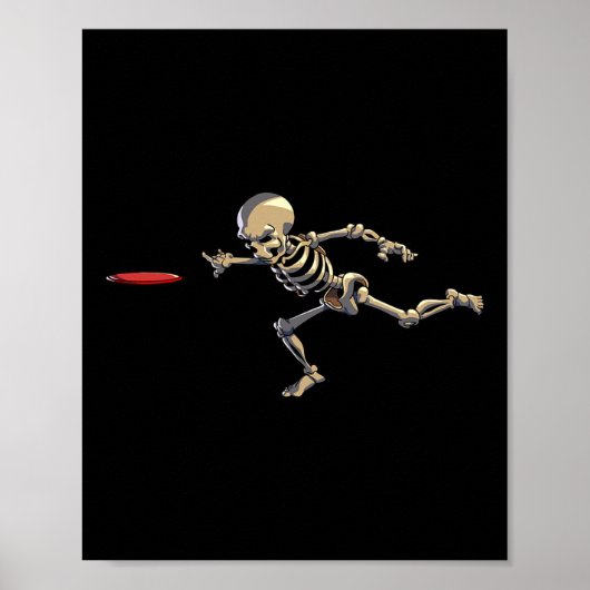 Poster Disque Golf Skeleton Halloween Hommes Disque Golf (Devant)
