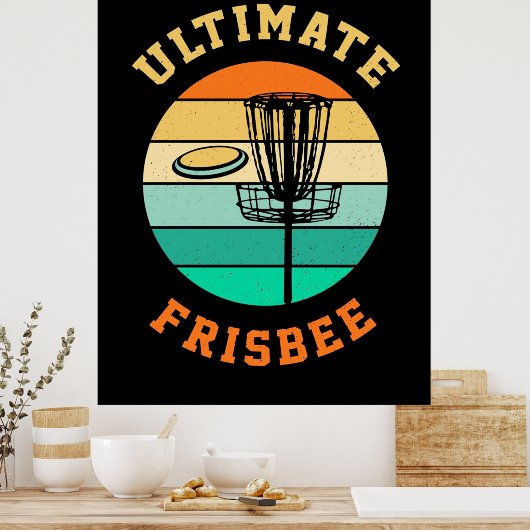 Poster Disque Golf Ultimate Frisbee (Cuisine)