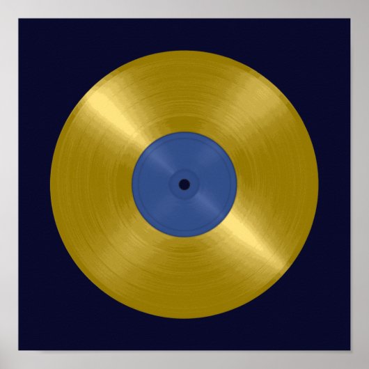 Poster Disque vinyle album or (Devant)
