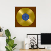 Poster Disque vinyle album or en or (Bureau à domicile)