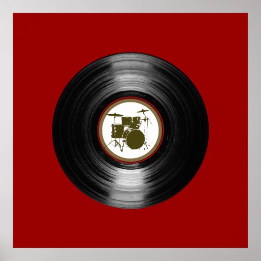 Poster disque vinyle de batterie pour murs (Devant)