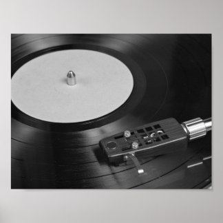 Poster Disque vinyle jouant sur une platine