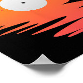 Poster Disque Vinyle Rétro Disque Mer Plage Platine Tourn (Coin)