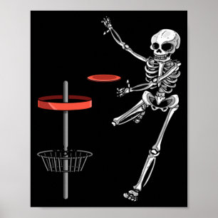Poster Disque volant de golf squelette Halloween Frisbee