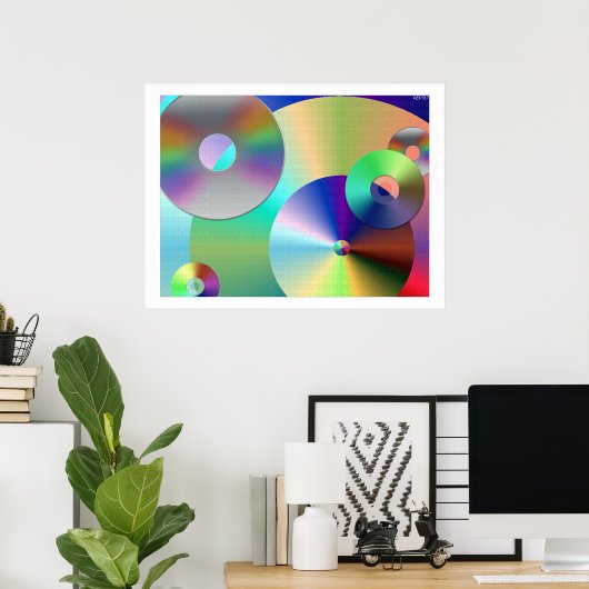 Poster Disques compacts (Bureau à domicile)