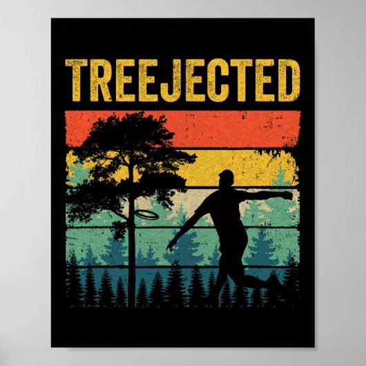 Poster Disques de golf drôles Treejected frappent des arb (Devant)