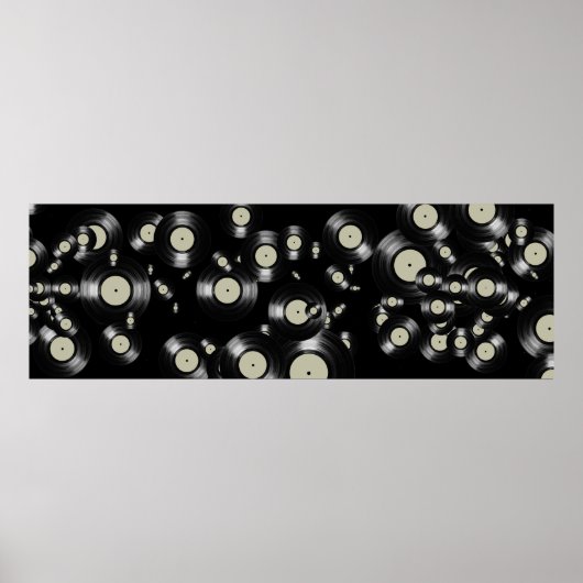 Poster disques vinyle de musique LP noir (Devant)