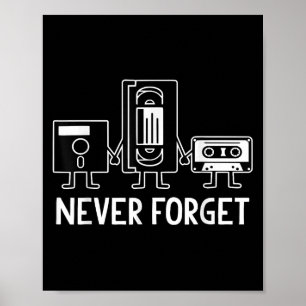Poster Disquette Retro vintage, Bande Vhs, Cette - Jamais