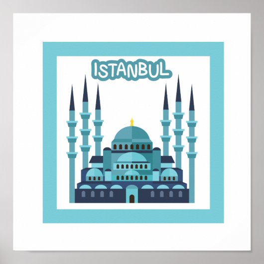 Poster d'Istanbul en bleu (Devant)