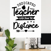 Poster Distance de l'enseignant dédié (Bureau à domicile)
