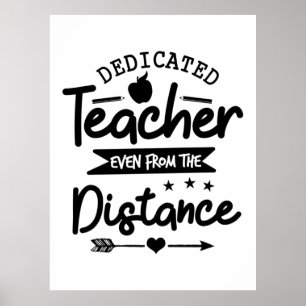 Poster Distance de l'enseignant dédié
