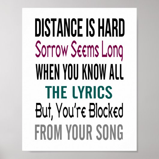 Poster Distance (taille d'image standard) (Devant)