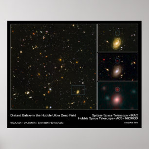 Poster Distant Galaxy in the Hubble Ultra Deep Field
