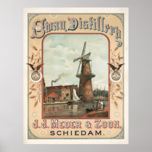 Poster Distillerie de cygne, J.J. Meder & Zoon, Schiedam