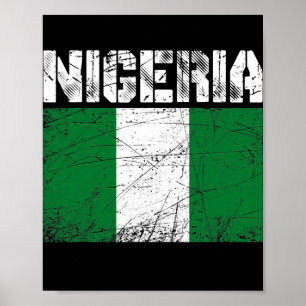 Poster Distorsion du drapeau patriotique du Nigeria Homme
