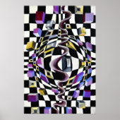 Poster Distorsion spatiale avec illusions de perspective (Devant)