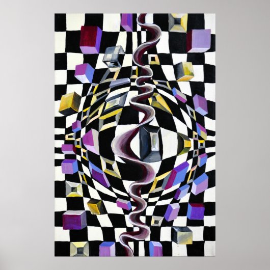 Poster Distorsion spatiale avec illusions de perspective (Devant)