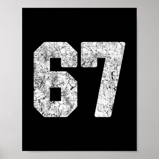 Poster Distressed White Number 67 Jersey Player Uniform # (Devant)
