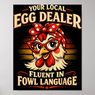 Poster Distributeur d'oeufs local drôle ferme de poulets