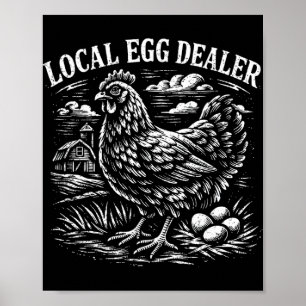 Poster Distributeur d'oeufs local drôle ferme de poulets
