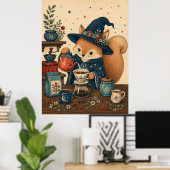 Poster Distributeuse de café Sorcière Écureuil (Bureau à domicile)
