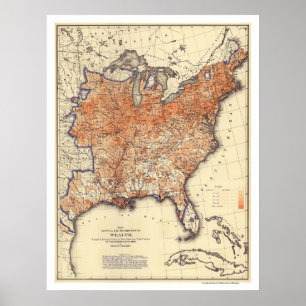 Poster Distribution Etats-Unis 1872 de richesse