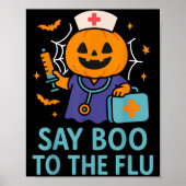 Poster Dites Boo Au Citrouille Du Vaccin D'Halloween De L (Devant)