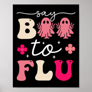 Poster Dites Boo Au Vaccin Contre La Grippe Drôle Hallowe