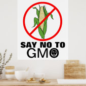 Poster Dites Non À La Cob De Maïs OGM (Cuisine)