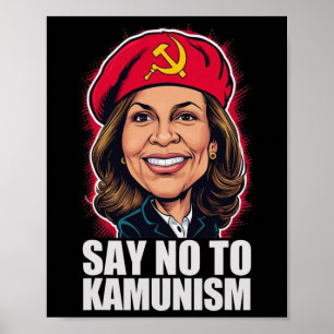 Poster Dites Non Au Kamunisme Votez Trump Vance 2024 Drôl