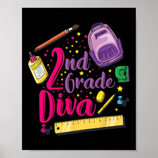 Poster Diva 2e Année Premier Jour De L'École Vêtements Fi (Devant)