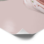 Poster Diva avec écharpe florale soufflant du bubble gum (Coin)