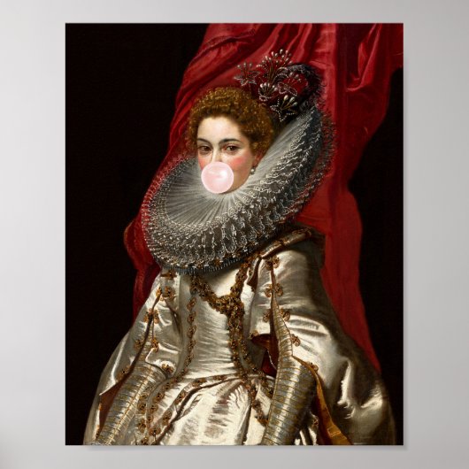 Poster Diva Bubble Gum avec Ruff de Dentelle (Devant)