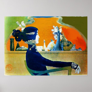 Poster DIVA EN BLEU / Beauté, Cheveux, Mode