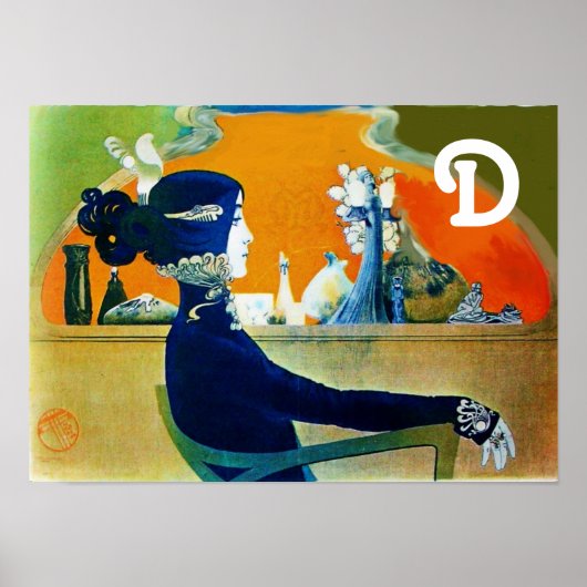 Poster DIVA EN BLEU / Beauté, Cheveux, Monogramme mode (Devant)