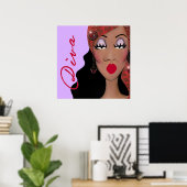 Poster Diva est un mot à quatre lettres (Bureau à domicile)