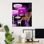 Poster Diva Fabulous 50 LADY Champagne violet rose (Bureau à domicile)
