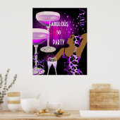 Poster Diva Fabulous 50 LADY Champagne violet rose (Cuisine)