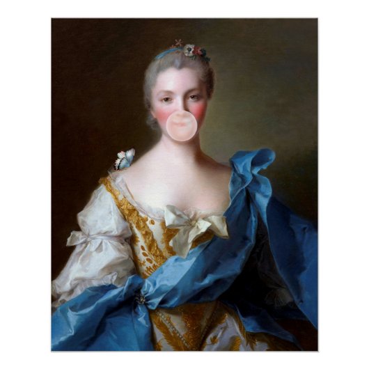 Poster Divas au Bubble Gum avec Papillon Bleu (Devant)