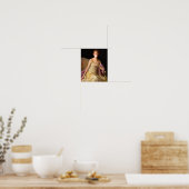 Poster Divas au Bubble Gum en robe jaune (Cuisine)