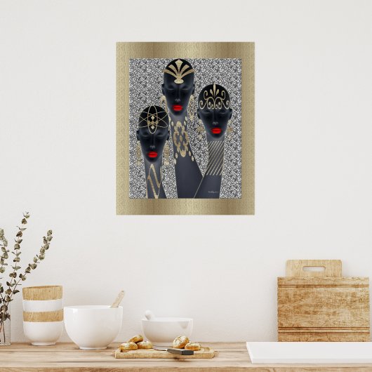 Poster Divas de glamour tribaux (Cuisine)