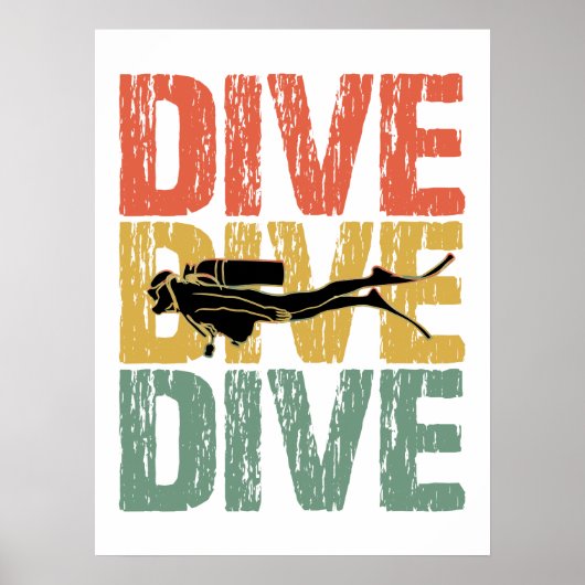 Poster Dive Dive Dive - Plongée sous-marine plongée (Devant)