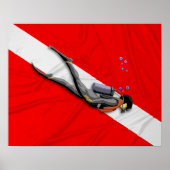 Poster Diver Et Drapeau De Plongée (Devant)