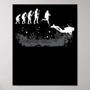 Poster Diver Evolution Plongée Plongée Plongée Plongé
