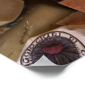 Poster Divers fromages sur étal de marché, cadre complet (Coin)